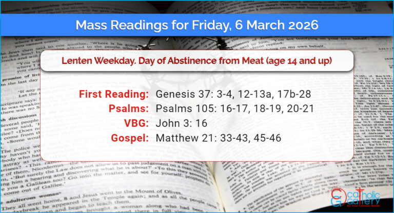 Daily Mass Readings for Friday, 6 March 2026
