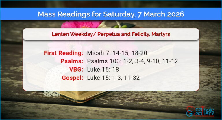 Daily Mass Readings for Saturday, 7 March 2026