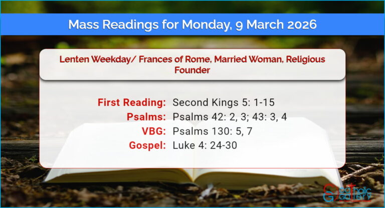 Daily Mass Readings for Monday, 9 March 2026
