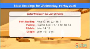 Daily Mass Readings for Wednesday, 13 May 2026
