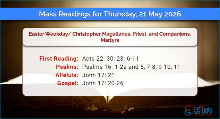 Daily Mass Readings for Thursday, 21 May 2026