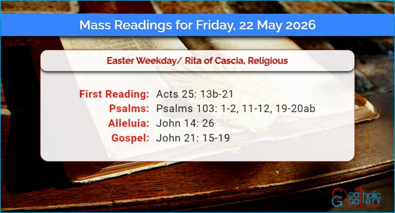Daily Mass Readings for Friday, 22 May 2026