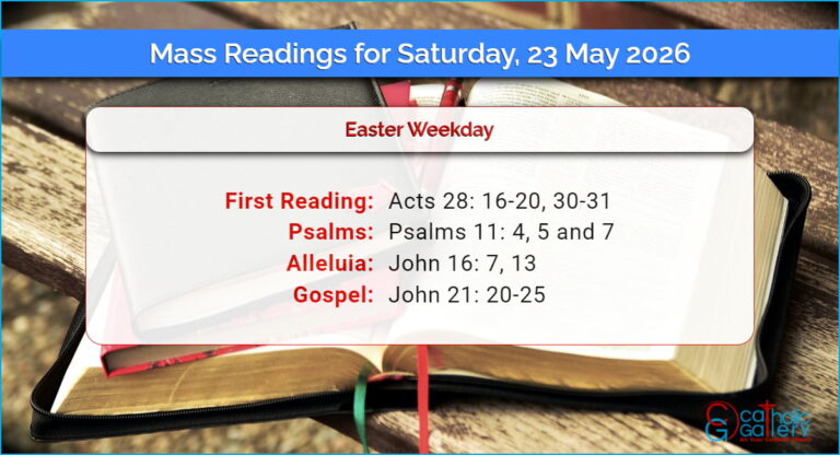 Daily Mass Readings for Saturday, 23 May 2026