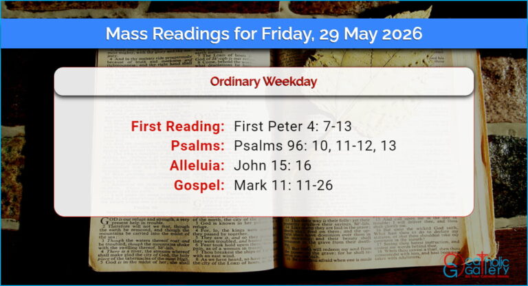 Daily Mass Readings for Friday, 29 May 2026
