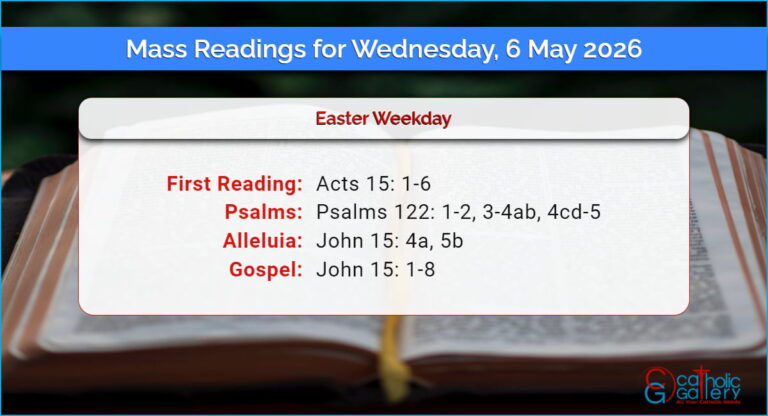 Daily Mass Readings for Wednesday, 6 May 2026