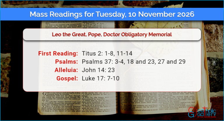 Daily Mass Readings for Tuesday, 10 November 2026