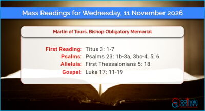 Daily Mass Readings for Wednesday, 11 November 2026