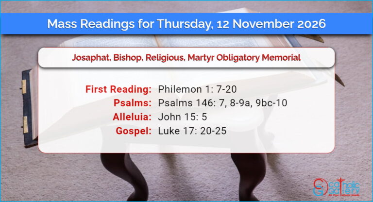 Daily Mass Readings for Thursday, 12 November 2026