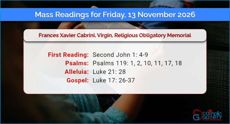 Daily Mass Readings for Friday, 13 November 2026