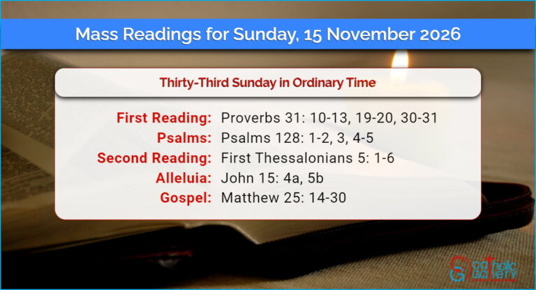 Daily Mass Readings for Sunday, 15 November 2026