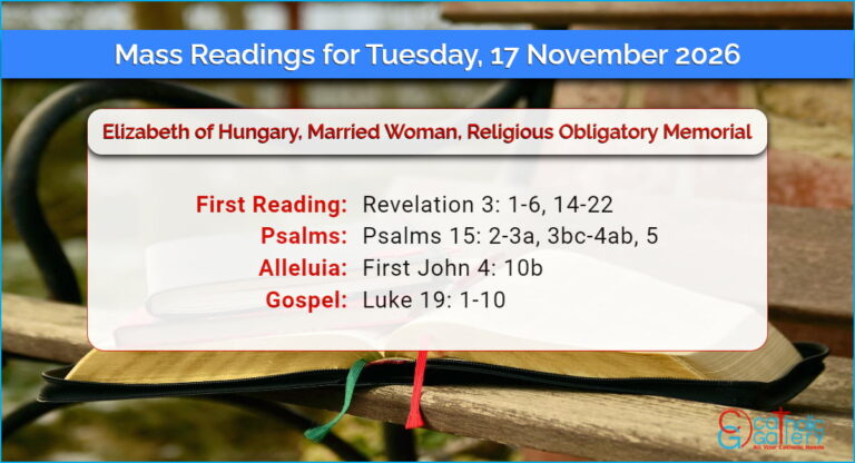 Daily Mass Readings for Tuesday, 17 November 2026