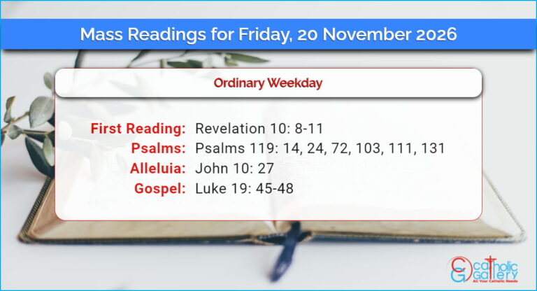 Daily Mass Readings for Friday, 20 November 2026
