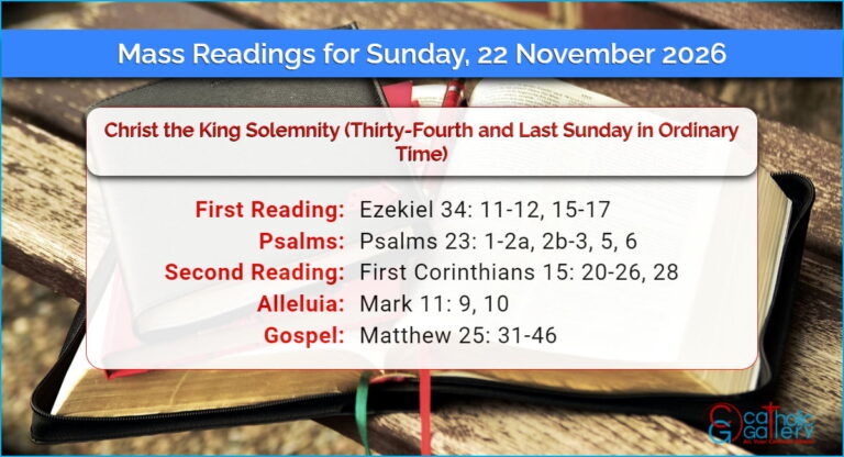 Daily Mass Readings for Sunday, 22 November 2026