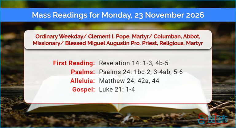 Daily Mass Readings for Monday, 23 November 2026