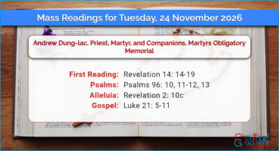 Daily Mass Readings for Tuesday, 24 November 2026