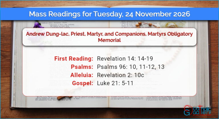 Daily Mass Readings for Tuesday, 24 November 2026