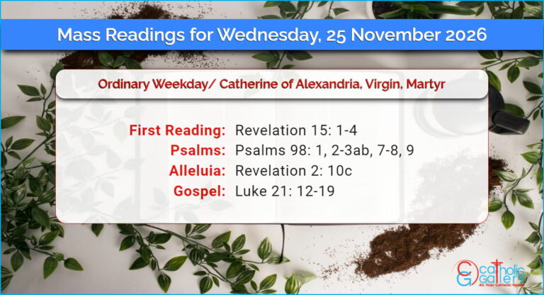 Daily Mass Readings for Wednesday, 25 November 2026