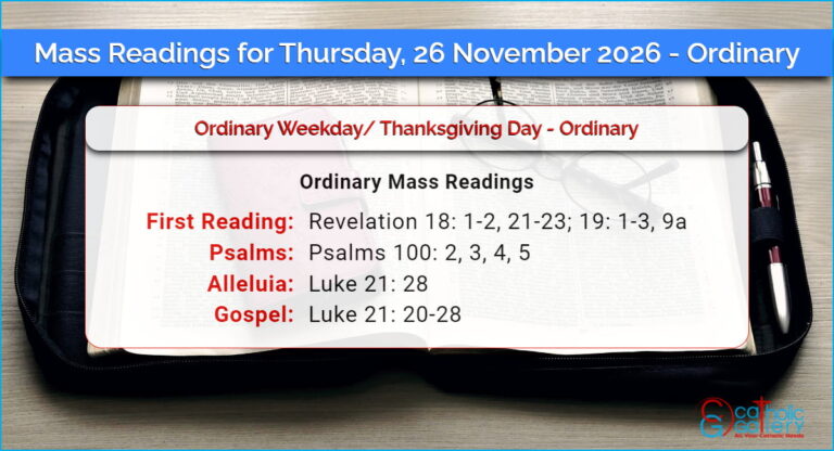 Daily Mass Readings for Thursday, 26 November 2026 – Ordinary