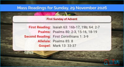 Daily Mass Readings for Sunday, 29 November 2026