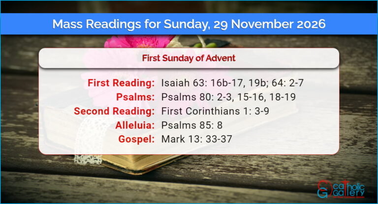 Daily Mass Readings for Sunday, 29 November 2026