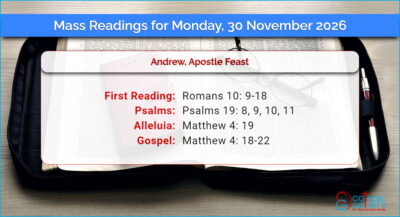 Daily Mass Readings for Monday, 30 November 2026
