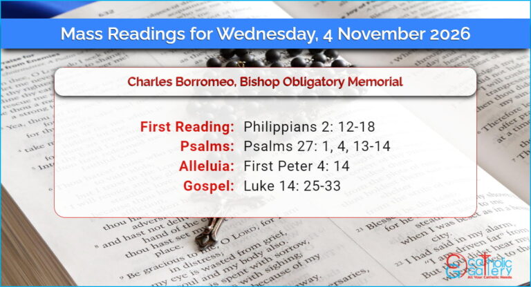 Daily Mass Readings for Wednesday, 4 November 2026