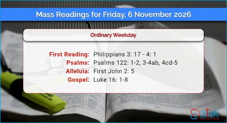 Daily Mass Readings for Friday, 6 November 2026