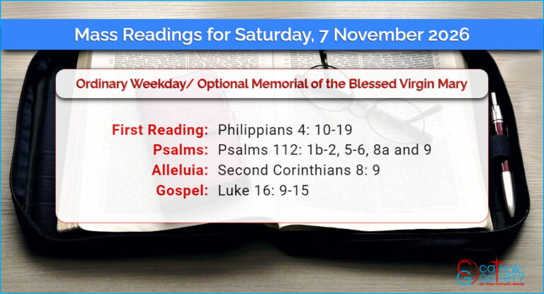 Daily Mass Readings for Saturday, 7 November 2026