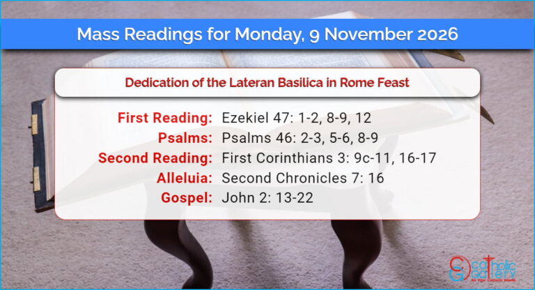 Daily Mass Readings for Monday, 9 November 2026