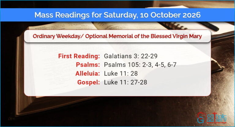 Daily Mass Readings for Saturday, 10 October 2026