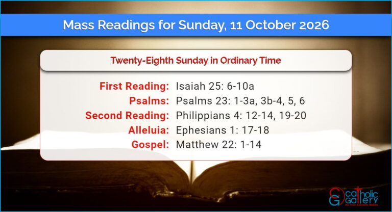 Daily Mass Readings for Sunday, 11 October 2026