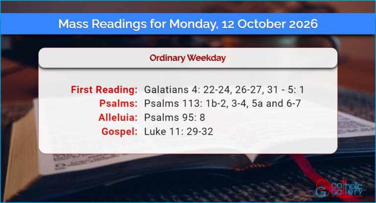Daily Mass Readings for Monday, 12 October 2026