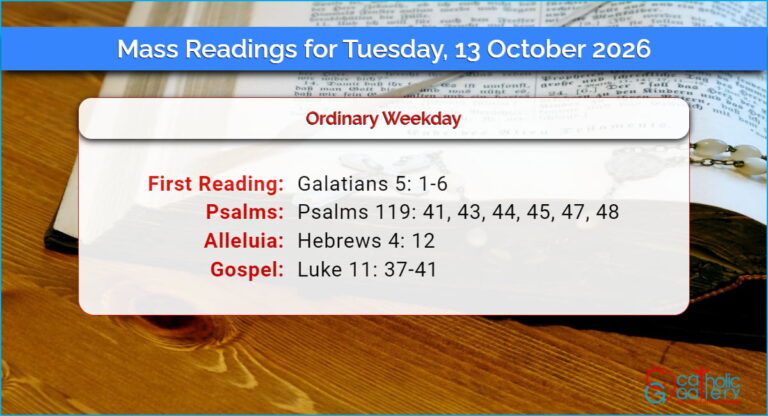 Daily Mass Readings for Tuesday, 13 October 2026