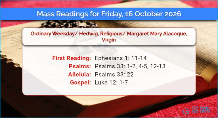 Daily Mass Readings for Friday, 16 October 2026
