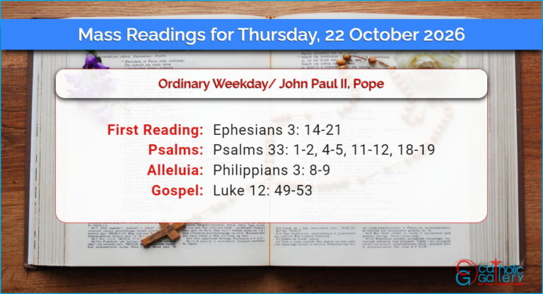 Daily Mass Readings for Thursday, 22 October 2026