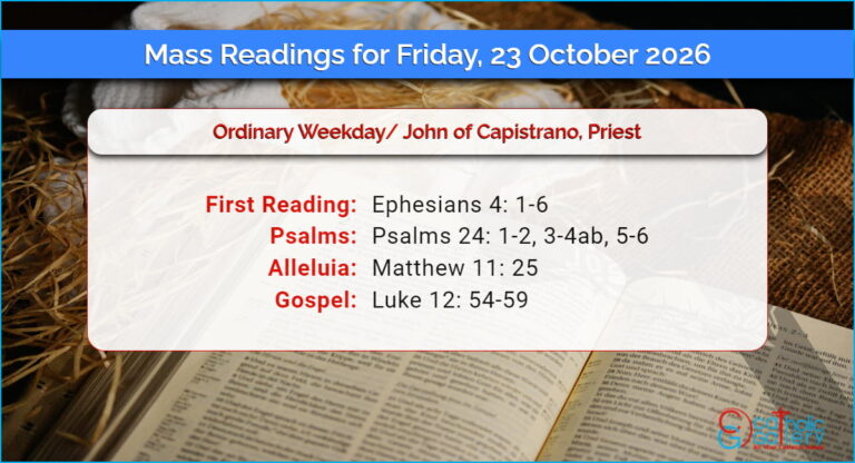 Daily Mass Readings for Friday, 23 October 2026