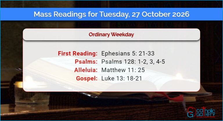 Daily Mass Readings for Tuesday, 27 October 2026