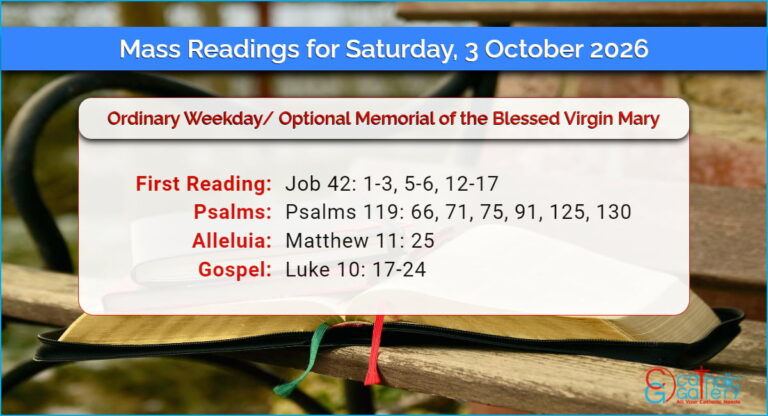 Daily Mass Readings for Saturday, 3 October 2026