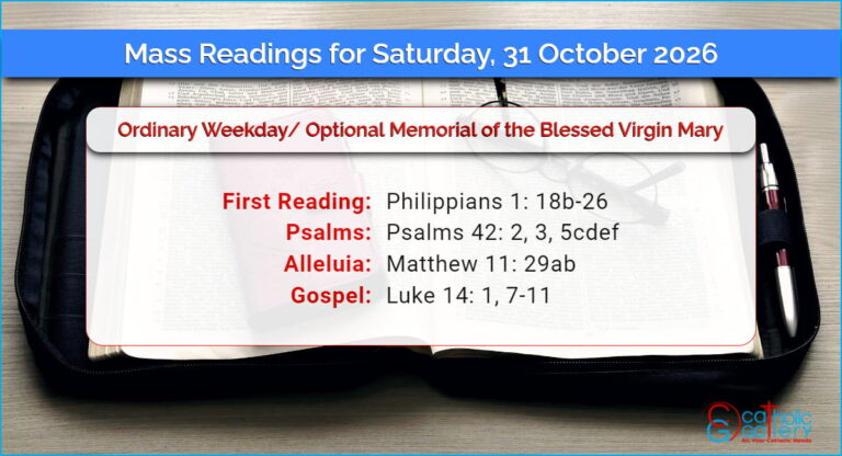 Daily Mass Readings for Saturday, 31 October 2026