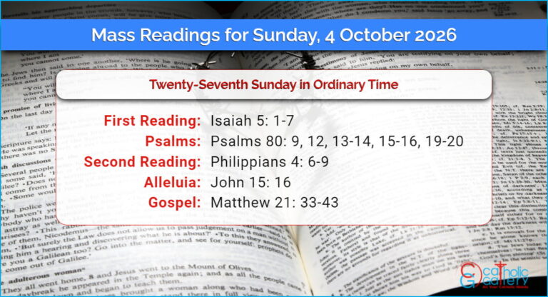 Daily Mass Readings for Sunday, 4 October 2026