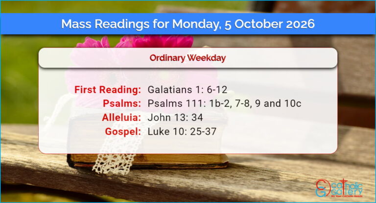Daily Mass Readings for Monday, 5 October 2026