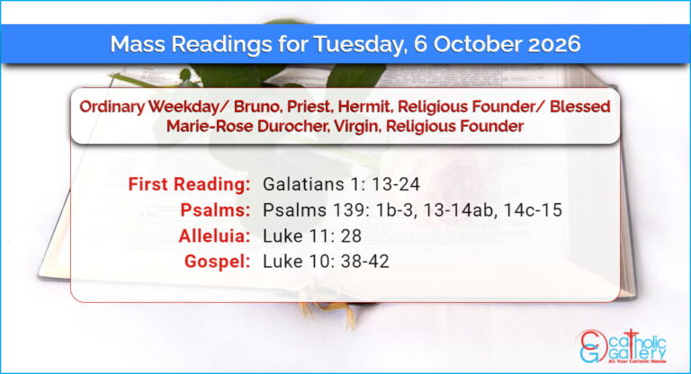 Daily Mass Readings for Tuesday, 6 October 2026