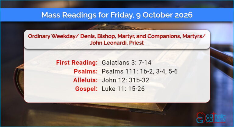 Daily Mass Readings for Friday, 9 October 2026