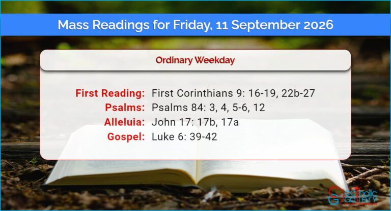 Daily Mass Readings for Friday, 11 September 2026