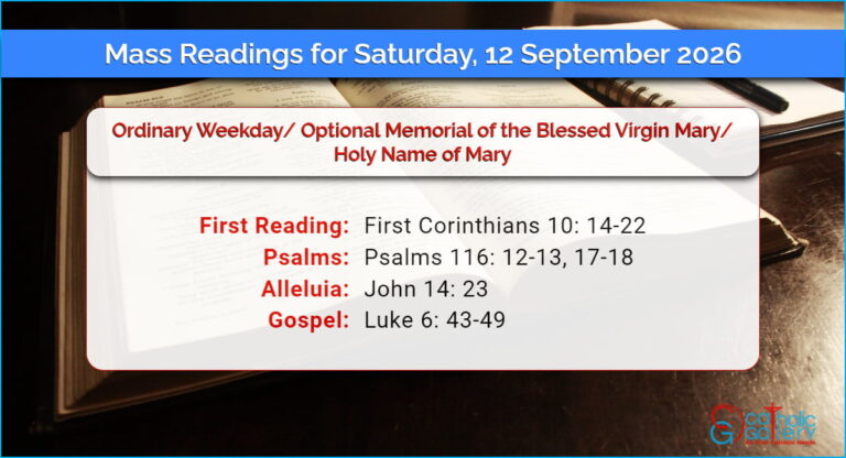 Daily Mass Readings for Saturday, 12 September 2026