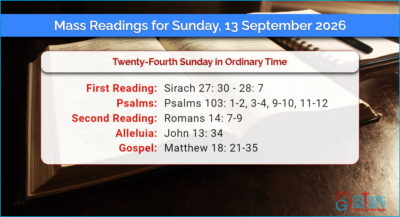 Daily Mass Readings for Sunday, 13 September 2026