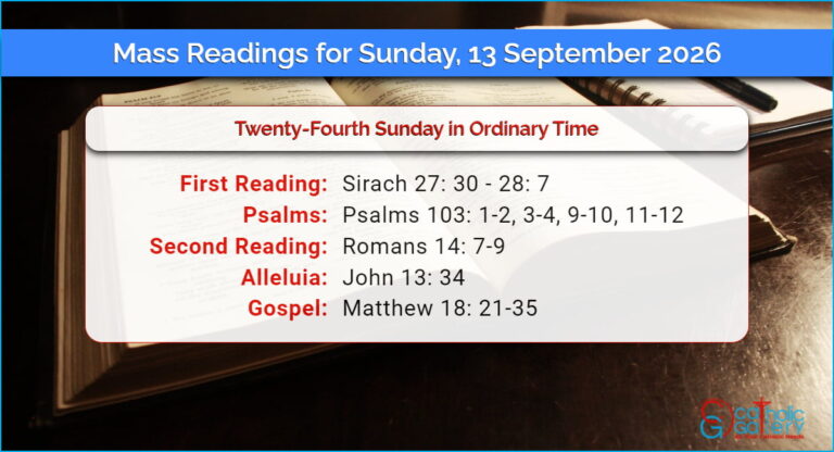 Daily Mass Readings for Sunday, 13 September 2026