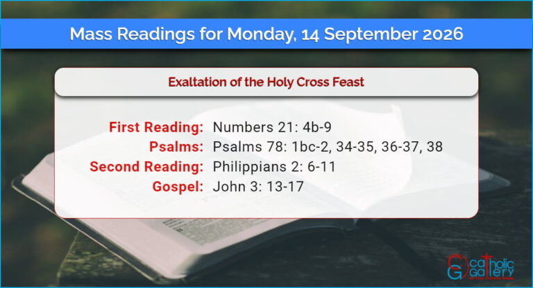 Daily Mass Readings for Monday, 14 September 2026