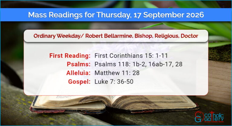 Daily Mass Readings for Thursday, 17 September 2026
