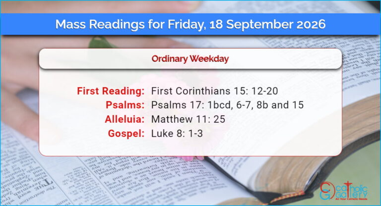 Daily Mass Readings for Friday, 18 September 2026